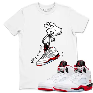 Unisex T-shirt to match Jordan 5 Fire Red - Cartoon Hands. 100% Cotton for Casual Wear. Comfortable Summer Unisex T-Shirt to match Jordan Sneaker. Streetwear Style. urban outfitters