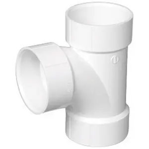 212 MAIN PVC004001200HA 3 in. PVC Sanitary Tee Pipe with Hub Ends, Compatible with Standard PVC Pipe