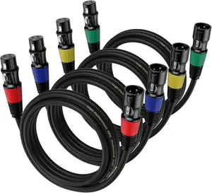 3ft XLR Cables 4-Pack - Male to Female Microphone Cable with Balanced Shielded Speaker Cable