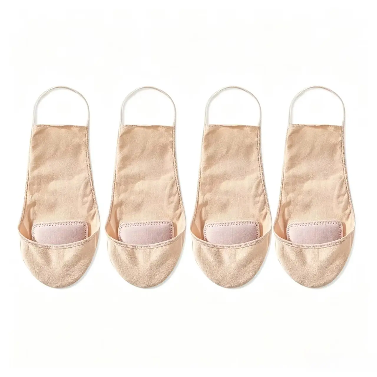 4 Pairs Invisible Low-Cut Summer Socks for Women, Thin Breathable Non-Slip Half Sole Short Socks, Comfortable and Discreet Footwear