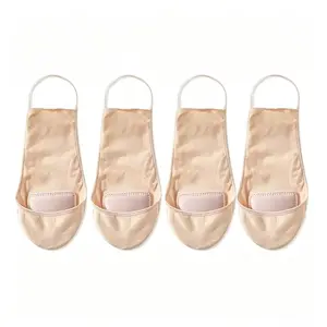 4 Pairs Invisible Low-Cut Summer Socks for Women, Thin Breathable Non-Slip Half Sole Short Socks, Comfortable and Discreet Footwear