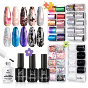 Beetles 15ml Nail Foil Glue, Foil Transfer Gel for Nails Stickers Transfer Nail Art Gel Nail Polish Soak Off LED Lamp Required Manicure DIY at Home Gifts for Women
