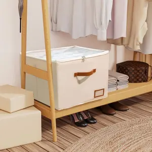 Foldable Oxford Fabric Shoe Storage Box with Lid – Dustproof Closet Organizer, Divided Shoe Box for Shoes, Boots, Sneakers, and Accessories, Stackable and Collapsible Shoe Organizer for Home and Bedroom