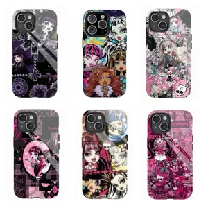 Eye-Catching Monster High Spooky Cute Halloween Cartoon Phone Case,Tough phone case,for iPhone 16/15/14/13/12/11/17 ProMax Plus for Samsung phone,an excellent choice for Halloween, Christmas and Thanksgiving.