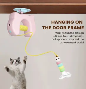 Interactive Cat Toys, Echargeable HangingDoor Cat Toy with Replacement Toy and Elastic Rope, Automatic Electric Flying Feather Cat Toy for Chase Exercise Enrichment Stimulation, Durable Safe Hanging Toy for Bored Kittens Adult Multi Cat Households teaser
