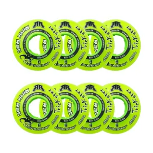 Rink Rat Roller Hockey Wheels - Trickster Crossbar 59mm 76A Green/Black (8-Pack)