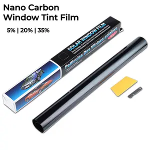 Nano Carbon Car Window Tint Film 2PLY Charcoal Privacy Film UV, Heat Blocking Tint for Car or Home Adhesive Film Easy Shrink, Plotter Friendly Pro Grade