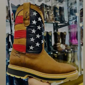 Bota De Trabajo Crazy Tang Bandera De USA - Sin Casco