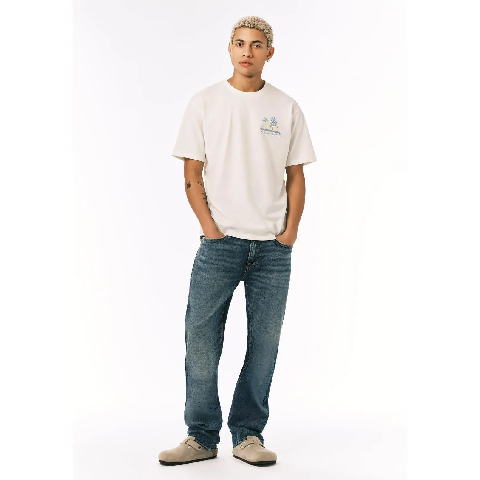 Driven Men's Relaxed Straight Jeans, Veined and Worked - BM26147