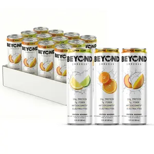 Beyond Immerse Peach Mango Orange Tangerine Lemon Lime Variety 12 Pack 10g Protein Beverage with Plant Protein Fiber Antioxidants and Electrolytes
