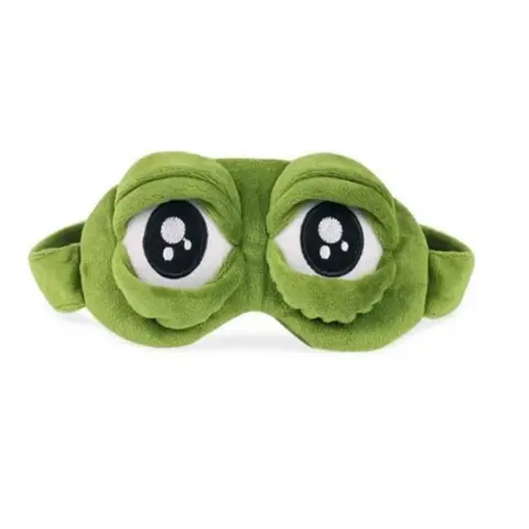 3D Sad Frog Sleep Mask Natural Sleeping Eyeshade Cover Shade Eye Patch Women Men Soft Portable Blindfold Travel Eyepatch Eyemask Sleeping