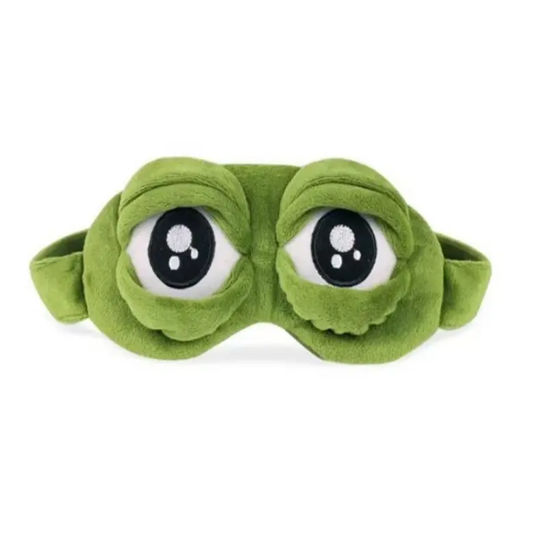 3D Sad Frog Sleep Mask Natural Sleeping Eyeshade Cover Shade Eye Patch Women Men Soft Portable Blindfold Travel Eyepatch Eyemask Sleeping