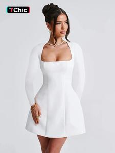 women's plain square neck a line dress, elegant fashion casual long sleeve dress for daily outdoor wear, women dress for summer, date night dresses, classy modest dresses, womenswear