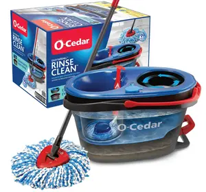 O-Cedar RinseClean Clean Water Spin Mop and Bucket System - Removes 99% of Bacteria for Effective Cleaning