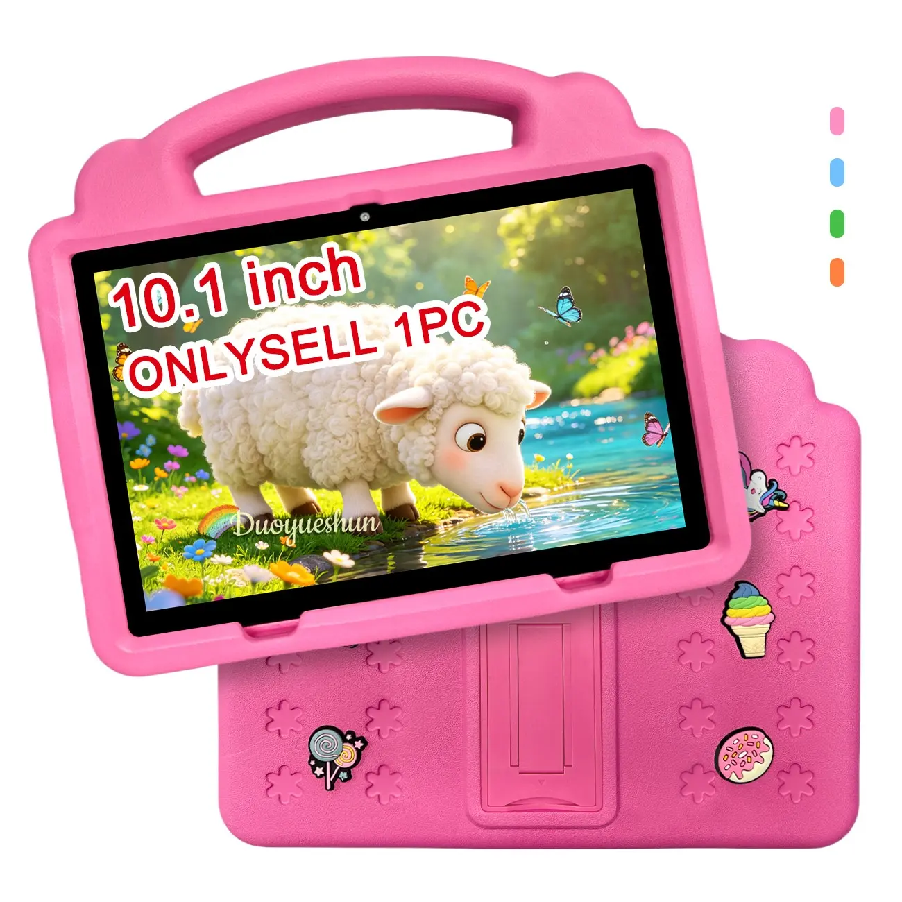 10.1-Inch Large Screen Android Kids Tablet, Android Tablets, Learning Entertainment Tablet for Online Class, Lightweight & Portable, Shockproof, Durable Case, 5G WiFi, HD IPS Display, Bluetooth, Front & Rear Dual Cameras, Smart Parental Control