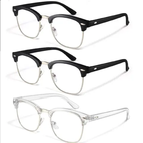 Computer Blue Light Blocking Glasses 3 Pack Blue Light Glasses Men Women, Anti Blu-Ray Clear Gaming Glasses Lenses