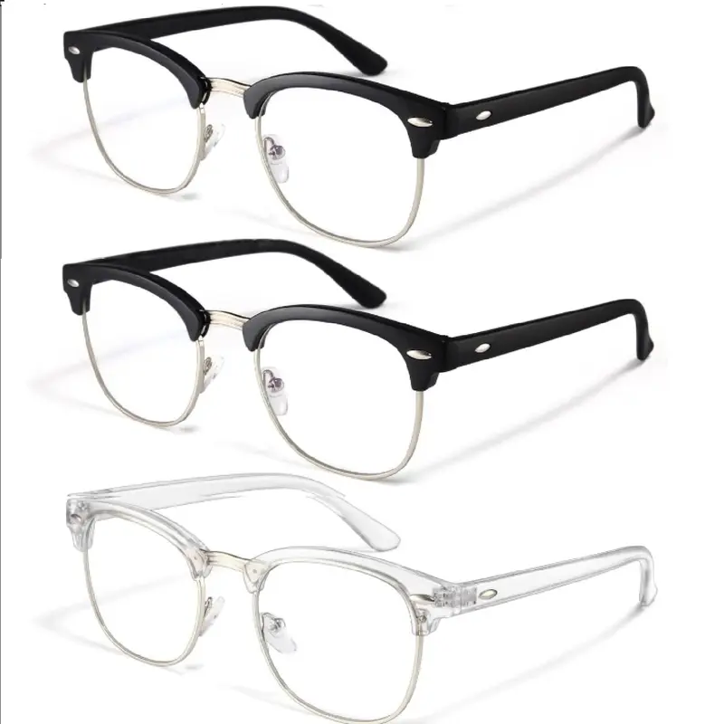 Computer Blue Light Blocking Glasses 3 Pack Blue Light Glasses Men Women, Anti Blu-Ray Clear Gaming Glasses Lenses