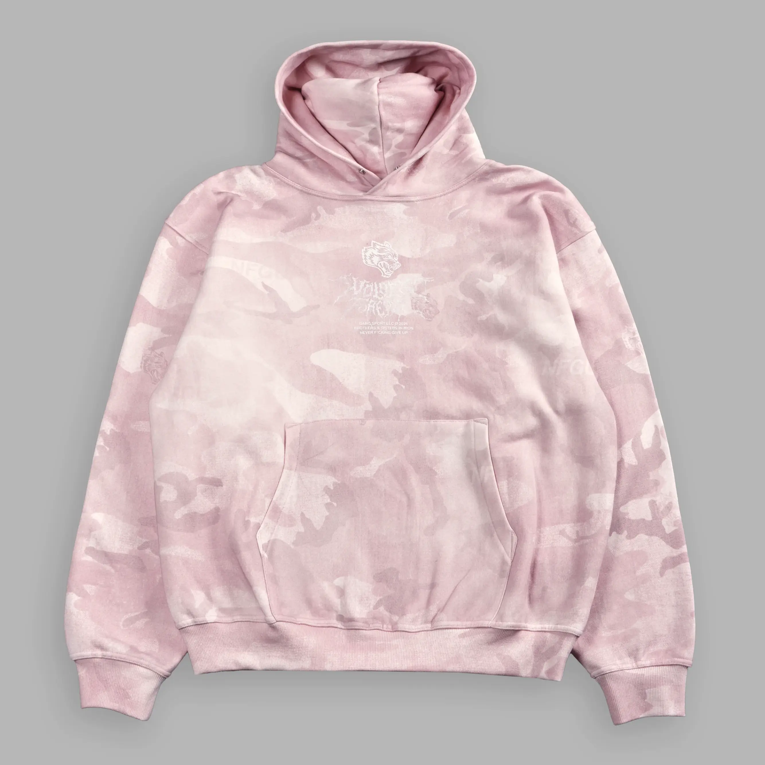 Haunted Mound Camo Hoodie, Gothic Logo Graphic Pullover, Y2K Distressed Streetwear Sweatshirt, Vintage Grunge Fashion Gift