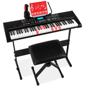 Best Choice Products 61-Key Beginners Complete Electronic Keyboard Piano Set w/ LCD Screen, Lighted Keys Best Choice Products 61-Key Beginners Complete Electronic Keyboard Piano Set w/ LCD Screen, Lighted Keys