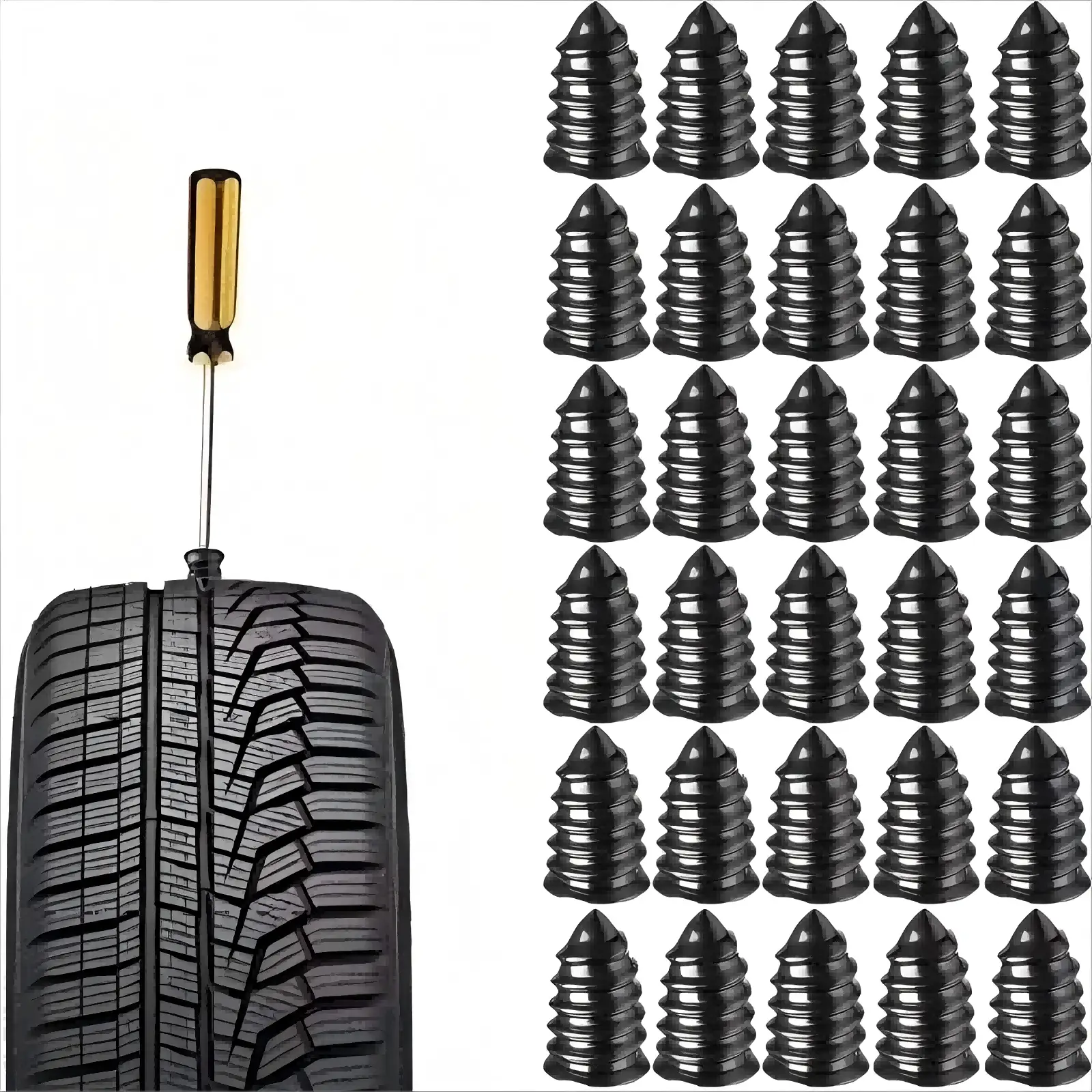 84 Counts Set Universal Car Tire Repair Rubber Nail Set,Car Motorcycle Tire Repair Nails, Truck Scooter Bike Tire Puncture Repair Tool,Car Accessories