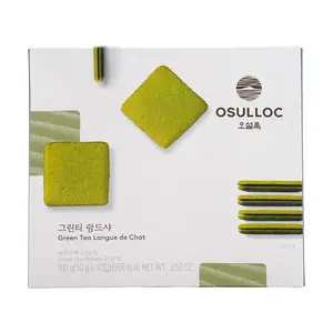 Osulloc Korean Green Tea Cat Tongue Cookies Gift Box - 10 pcs | Olive Young  | Premium Dessert Gift for Tea Lovers