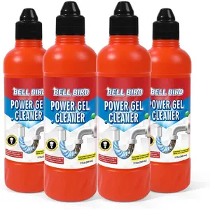 Drain Clog Remover & Pipe Cleaner - Thick Gel Dissolves Hair,, and Soap Scum - Septic Safe Odor Eliminator for Sinks, Tubs, Showers & Toilets (Pack of 4)