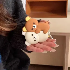 Cartoon Cute Bear Hug AirPods Case, Compatible with Apple AirPods Pro3 Pro2 4 3 Pro 2 1, Shockproof, Drop-Proof and Protection, Protective Earphone Cases Silicone Cover