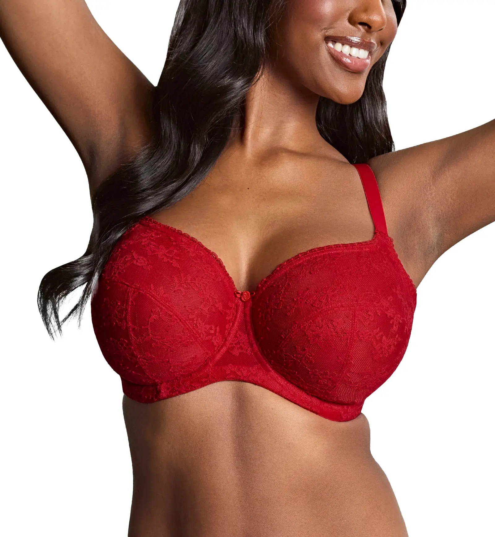 Panache Tango Lace Underwire Balconette Bra (10966) - Scarlet