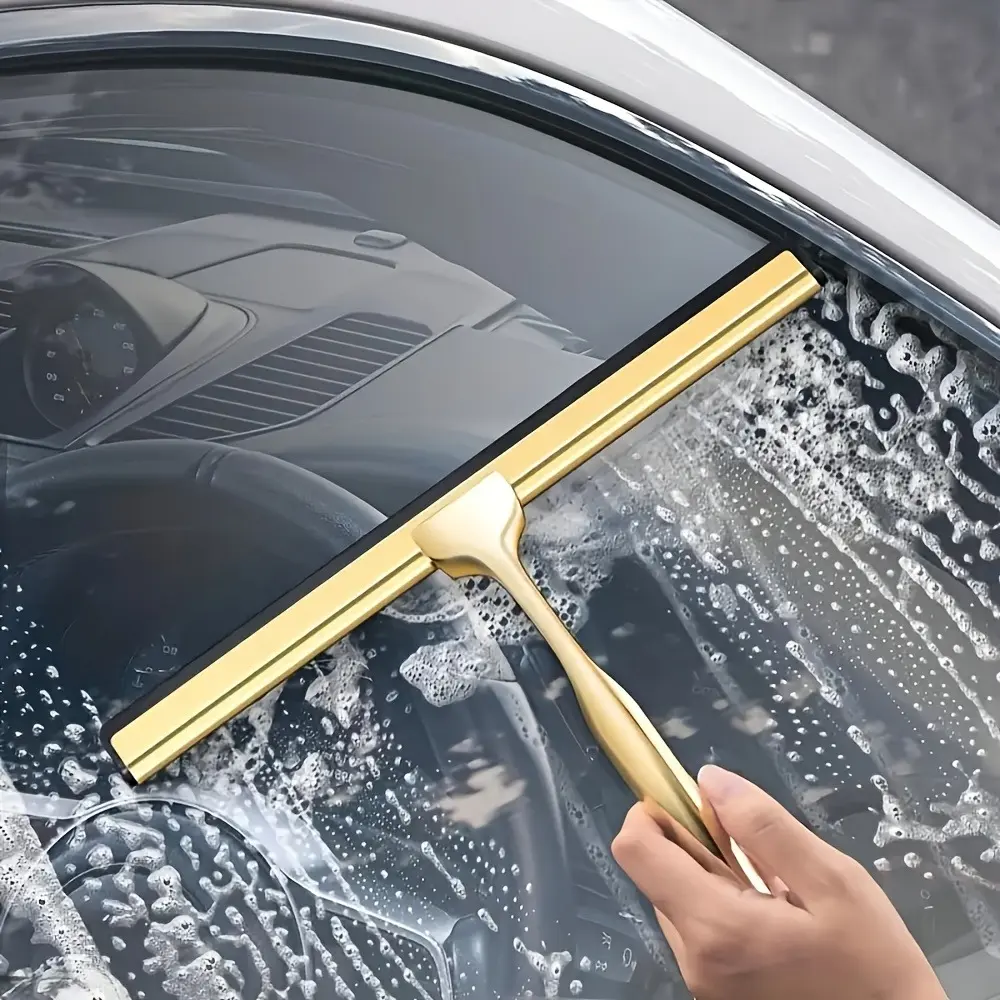 stainless steel shower glass wiper, ergonomic handle, seamless silicone film, hook, Household cleaning tool, House Cleaning Tools, for bathrooms, tiles, mirrors, shower squeegee for glass doors, window cleaner tool, window cleaning scraper