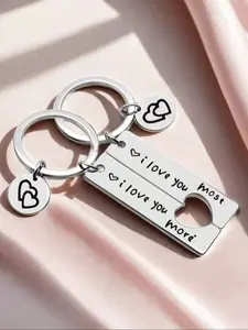 Creative Letter Heart Stylish Keychain Set, Couple Memorial Gift, Unisex, Perfect for Valentine's Day, Birthday, Surprise Gifts, Daily Wear