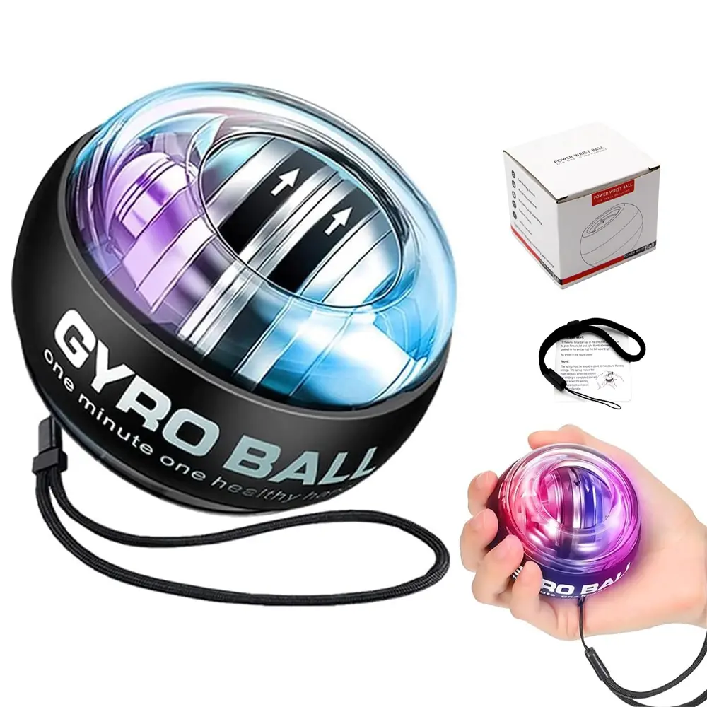 Portable Gyro Power Ball with Rope, Wrist Power Ball, Hand and Forearm Exerciser, Hand Grip Strength Training Ball for Muscle Training, Fitness Equipment for Home Gym, Workout Accessories, Fitness Accessory, Athletic Accessory, Valentine's Day Gift