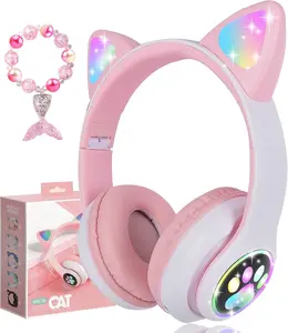 Headphones for ,  Ear LED Light Up   Headphones with Microphone for School/Travel//Gaming/Gifts/Christmas ()