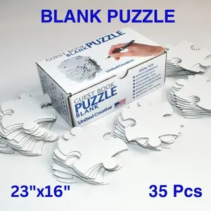 Guest Book Blank Puzzle 23x16 inches, 35 Pieces for DIY Painting, Art and Craft Projects, Wedding Birthday Party Events, Guest Book Alternative