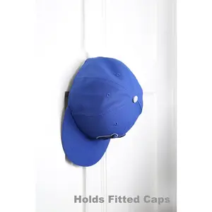 Hat Organizer Cap Rack FAV Over Door Organizer for Baseball Hat Fitted & Adjustable Caps & Visors Door Slam Proof 2 Straps White Decor