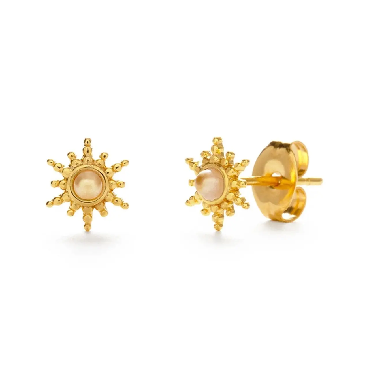Starburst With Pearl Stud Earrings