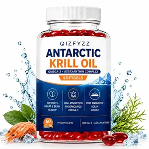 Antarctic Krill Oil Omega-3 + Astaxanthin Softgels (60 Capsules) | High-Absorption Phospholipids | Deep-Sea Omega-3 Supplement