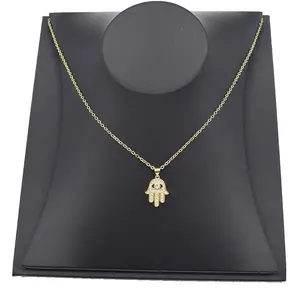 14K Gold Plated Hamsa Necklace with Pendant Elegant Chain Jewelry for Stylish Wear