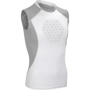 Youth Chest Protector Padded Compression Shirt Help Reduce Chest Impact Injury Risk Heart Sternum Rib Guard Base Layer for Boys Girls Kids Baseball T Ball Softball Football