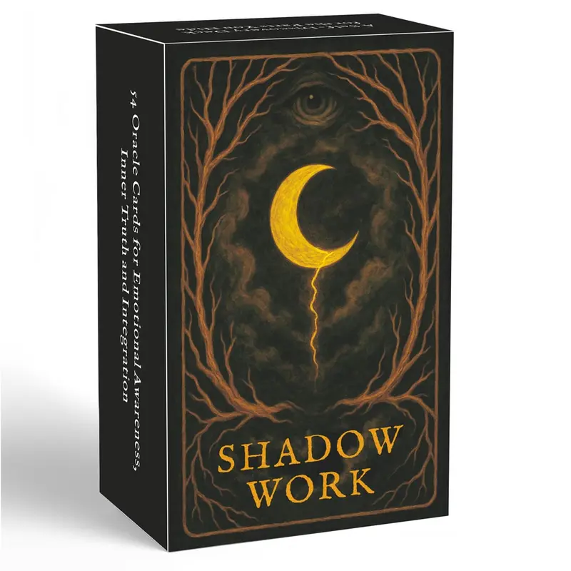 54-Card Tarot Deck, Reflective Moon Shadow Work Oracle Cards, Tarot Card Decks, Tarot Card Set, Tarot Card Game, Cards Games, 13 x 8 cm, for Self-Discovery and Emotional Insight, Spiritual Guidance Tool