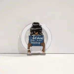 Go Away I’m Reading Phone Grip – Black Girl Book Lover Bestie Design, Cute Melanin Reader Phone Accessory