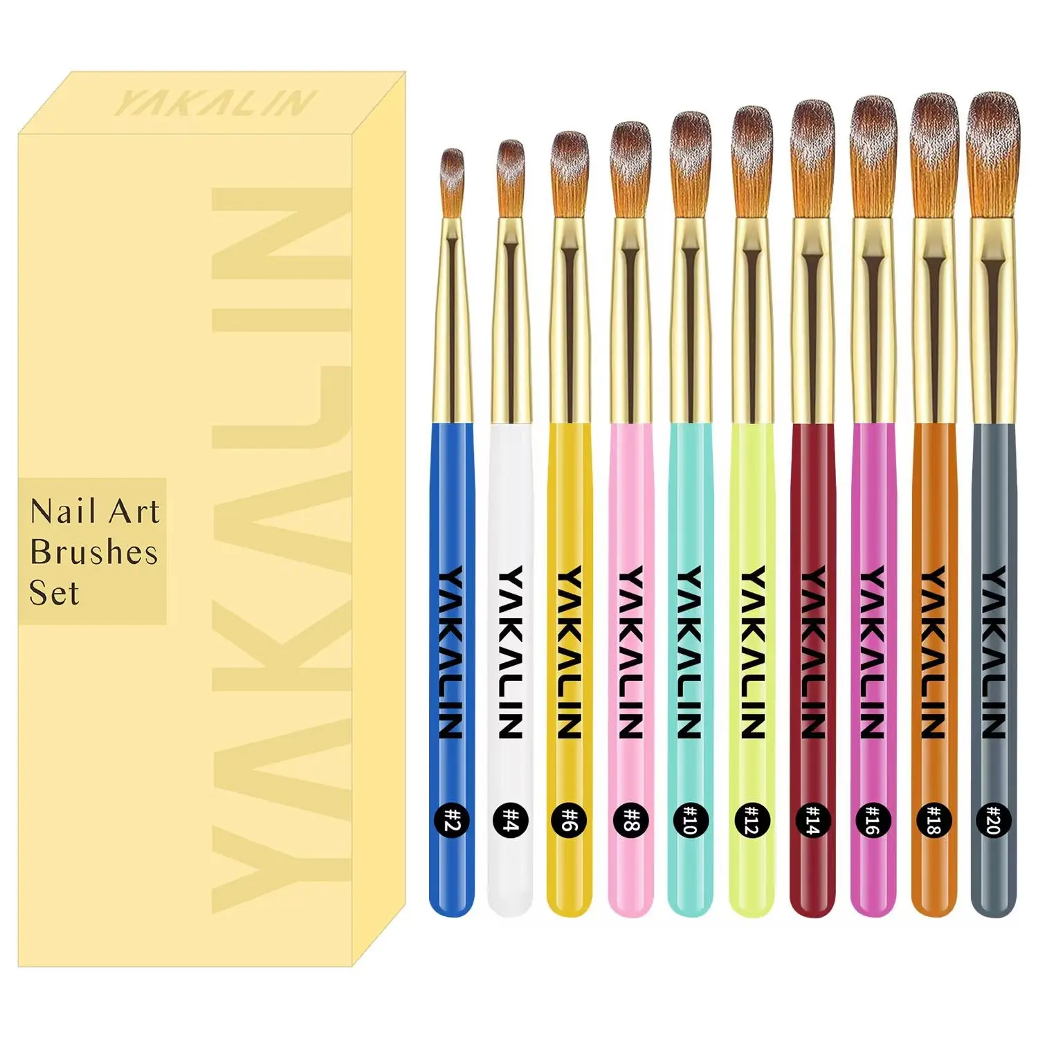 10pcs New Nail Art Crystal Brushes, 10 Colors, Wooden Handle, Ideal for Nails Extension and Sculpting, Nail Design Tools, Professional Manicure Tools Set, Diy Manicure