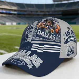 Dallas Baseball Cap for Men Women Teenagers, Adjustable Print Hat, Game Day Headwear Fans Gifts