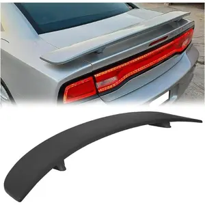 Black Rear Trunk Spoiler Wing Compatible with 2011-2023 Dodge Charger 4DR Sedan Factory Style
