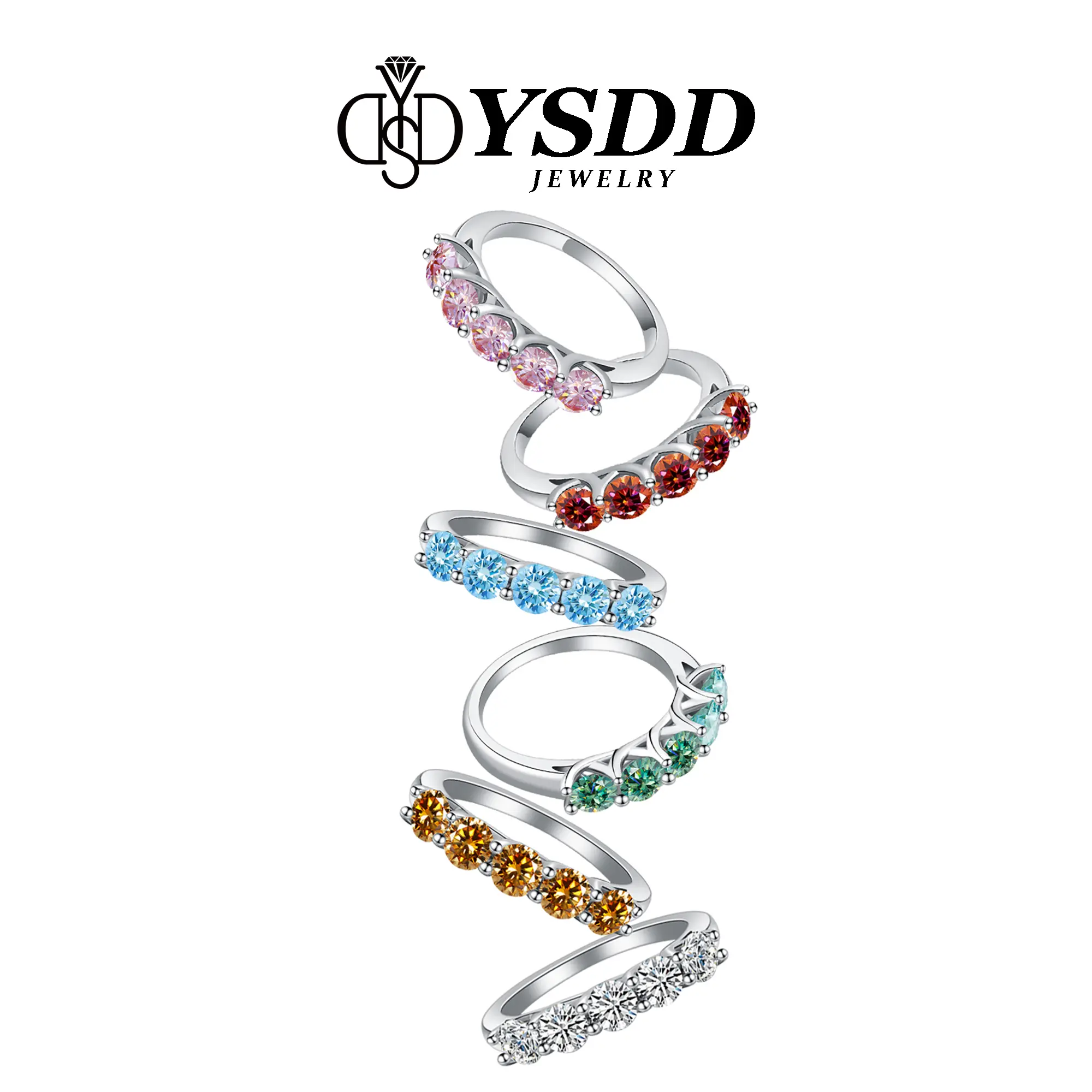 【#349 】1.5CT Half Eternity Wedding Band Brilliant Round Synthetic Moissanite Rings Wedding Band in 925 Sterling Silver