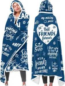 To My Wife Sherpa Fleece Wearable Hooded Blanket Cozy Soft Oversized Blanket Hoodie Gift for Wife Best Friend Warm Plush Home Lounge Wear