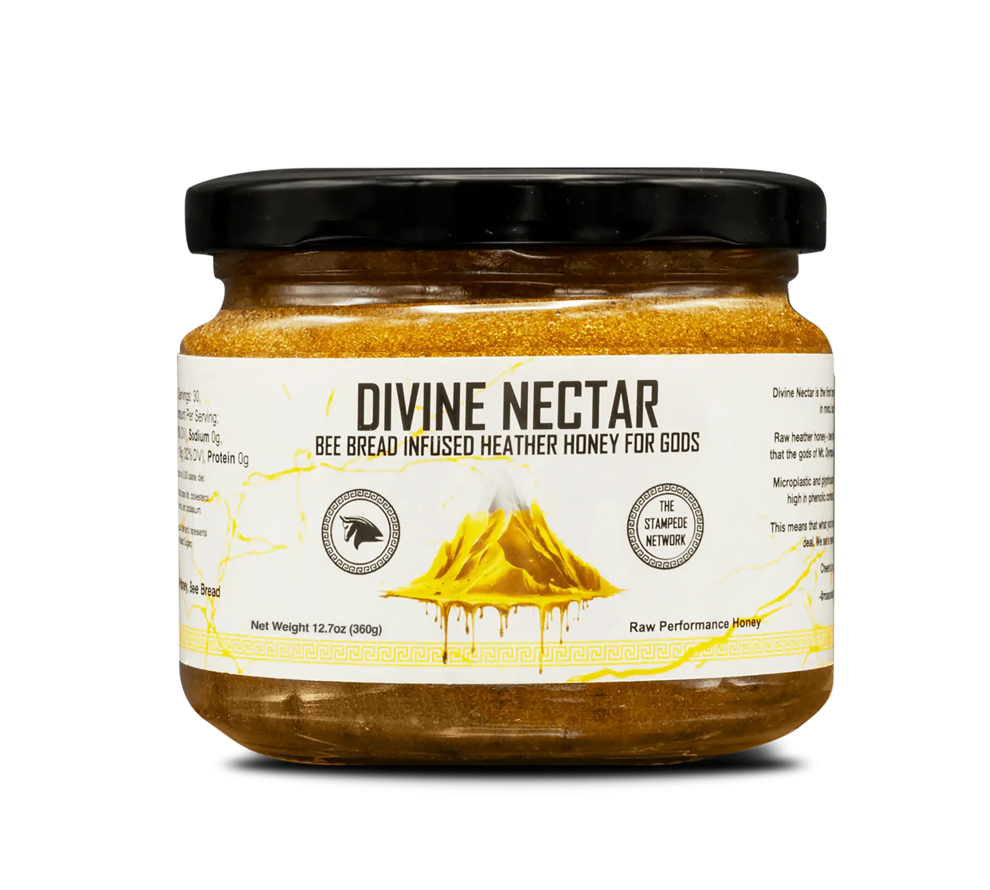 Divine Nectar Honey - Spartan Bee Bread Infused Nectar for Gods, Raw & Unpasteurized, Natural and Organic