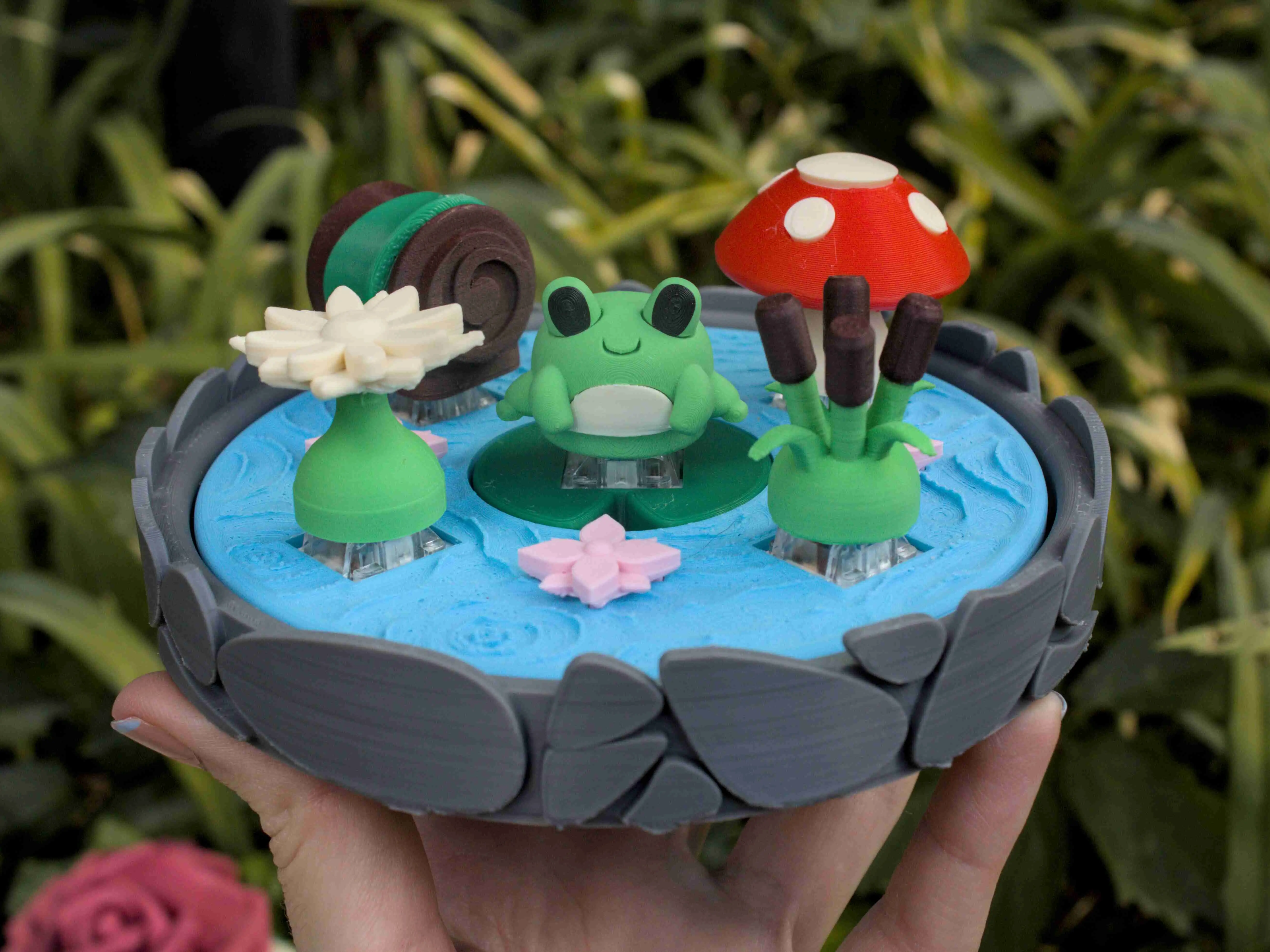 Whimsical Cute Frog Pond Clicker Fidget Toy, ASMR Stress Relief Toy for Kids & Teens