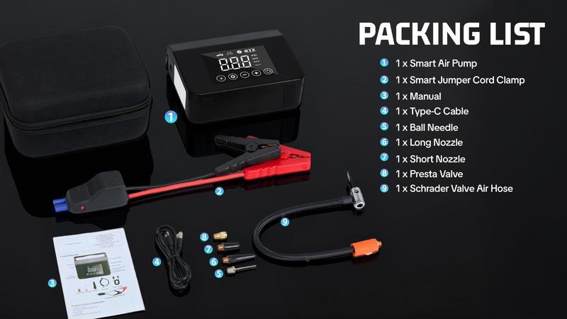 【Hieha】2026 Winter Savior – 4000A Car Jump Starter & Jump Starter with 150PSI Tire Inflator, 15000mAh Power Bank & LED Light, Reliable in -20°F, Compatible with Most Cars, Trucks (ALL Gas/8.0L Diesel), Automotive Convenience for Winter Driving