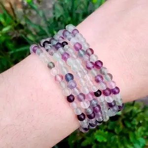 Fluorite Bracelet - 4mm, Handmade, Natural Crystals, Custom Sizes