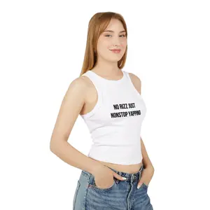 No Rizz Just Nonstop Yapping Crop Tank | Funny Gen Z Meme Top | Cropped Graphic Tank